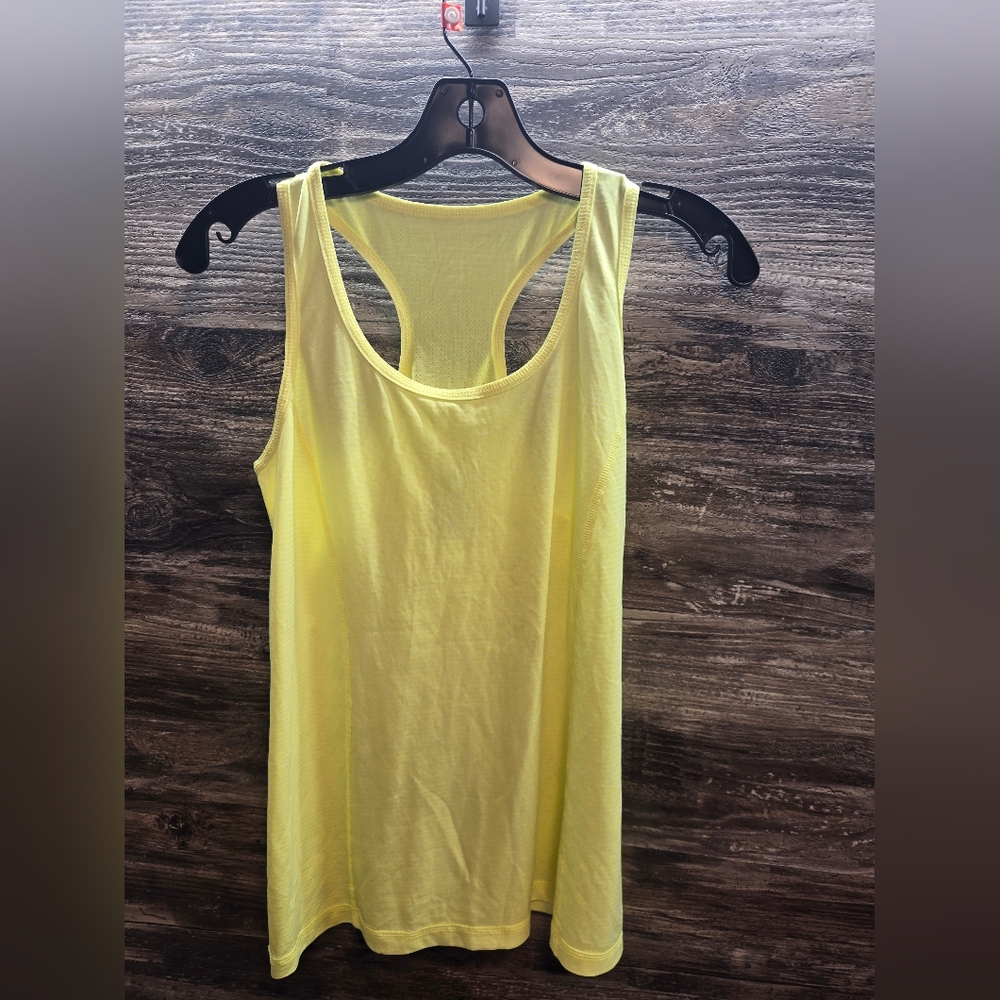 Danskin Now M(8-10) Semi Fitted Dri More Neon Yellow  Racerback‎ Athletic Tank